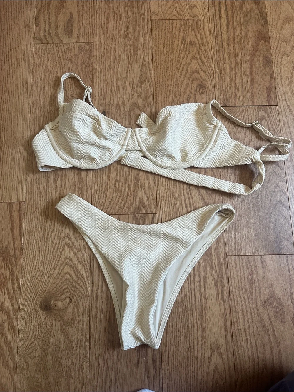 Monday Swimwear Vanilla Chevron - Maui Top & Byron Bottom